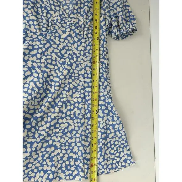 Uniqlo Babydoll Light Blue Fit and Flare Dress Printed Short Sleeve Women's XS - Picture 11 of 11